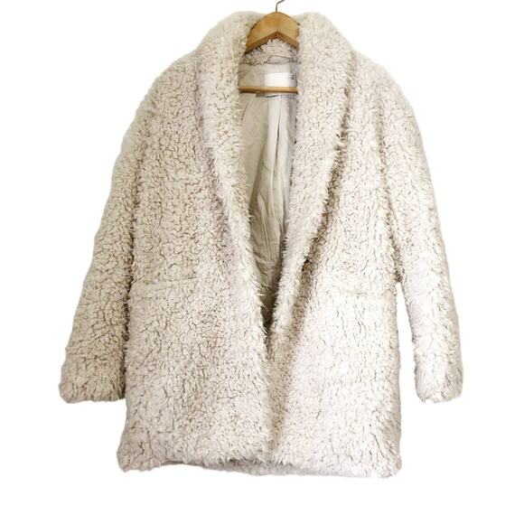 ARITZIA Wilfred Fuzzy Oracle Oversized Jacket in Off White SZ:XS - Picture 3 of 9
